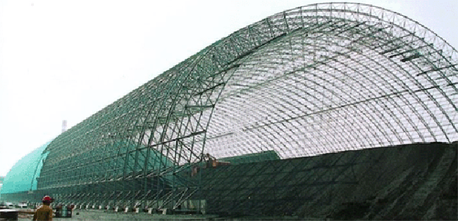 拉萨热电厂螺栓球网架干煤棚